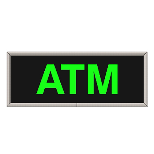 7 x 18 Outdoor LED Backlit ATM Sign Green Block
