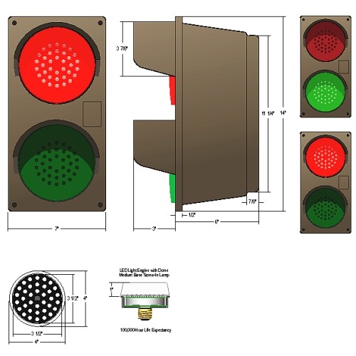 Lane Control Traffic Signal LED Red Green Dot Indicator
