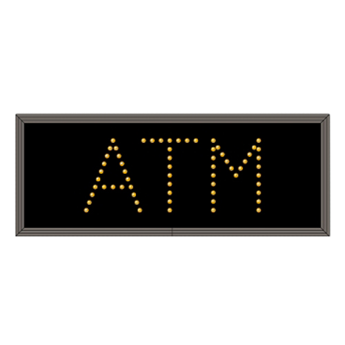 Outdoor LED ATM Sign 7 x 18, Amber