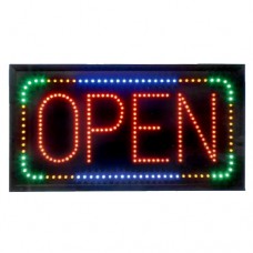 Animated LED Open Sign with Multicolored Border