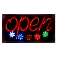 Animated LED Open Sign with Multicolored Stars