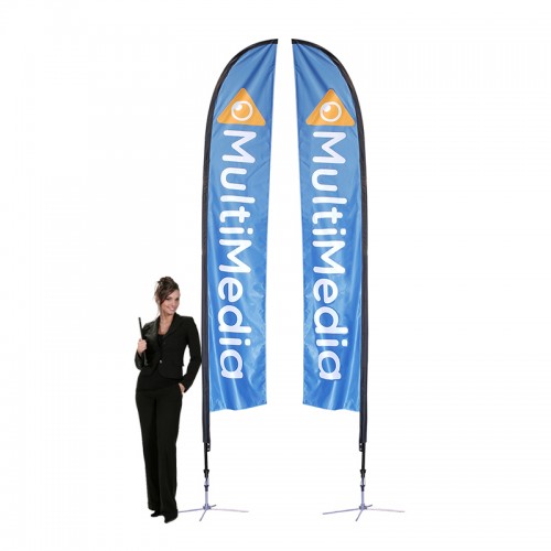 14 ft. Falcon® Flag With Cross-Base Single-Sided (Graphic Package)