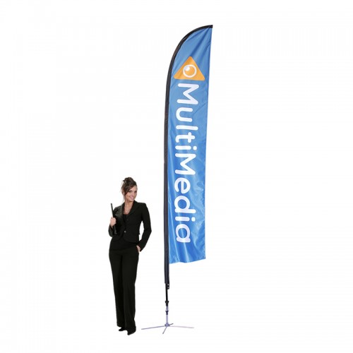 8 ft. Falcon® Flag With Cross-Base Single-Sided (Graphic Package)