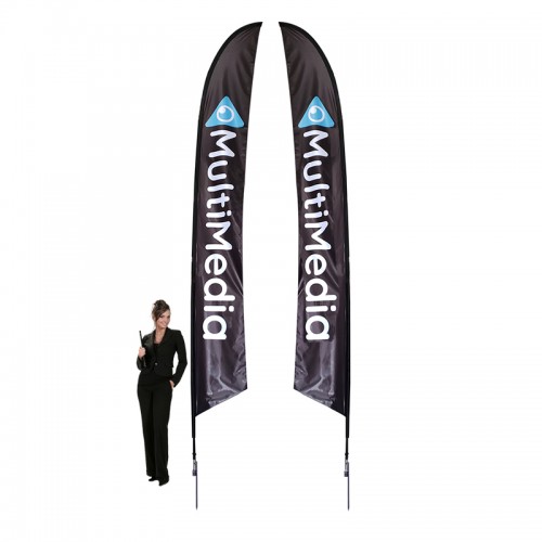 Falcon Feather Flag Banner 17ft Custom Printed with Spike Base