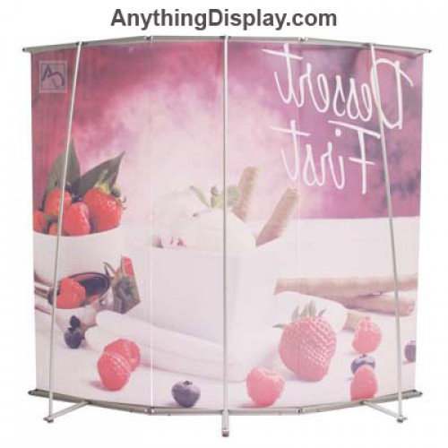 L Banner Stands, 3 Curved Banner Stands Create an 8ft Backdrop