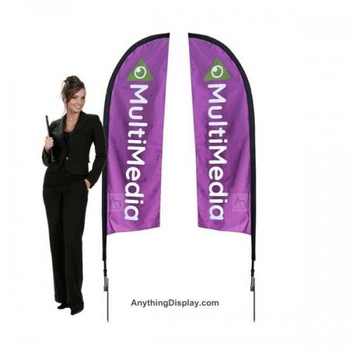 7 ft. X-Small Falcon® Flag Spike Base Double-Sided (Graphic Package)