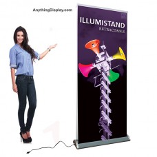 Illumistand  - Double Sided Retractable LED Light Up Banner Stand 34in