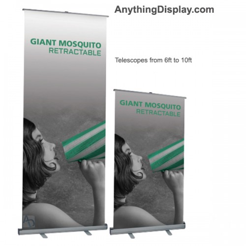 10ft Tall Giant Mosquito (Jumbo) Retractable Banner Stand (Hardware Only)