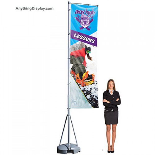 17 ft One Choice Telescopic Flag Mondo With Custom Printed Graphic