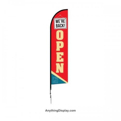 We're Back One Choice Feather Flag 14ft - Pre-Designed 