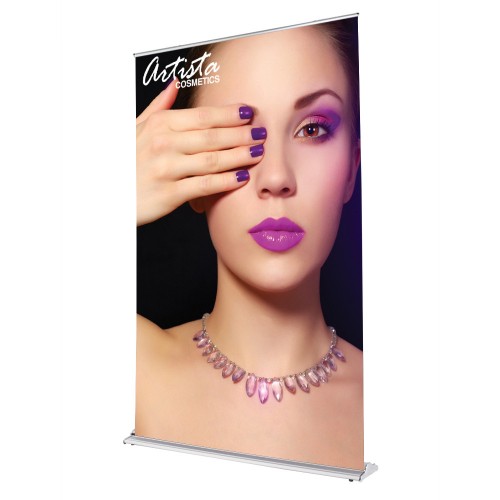 5 foot wide Silverstep Retractable Banner Stand 
