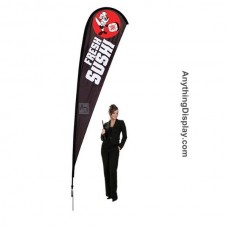 Sunbird Teardrop Flag Banners 15' Custom Printed with Spike Base