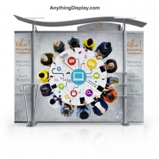 Hybrid Modular Booth 10ft Trade Show Straight Fabric Wings Package