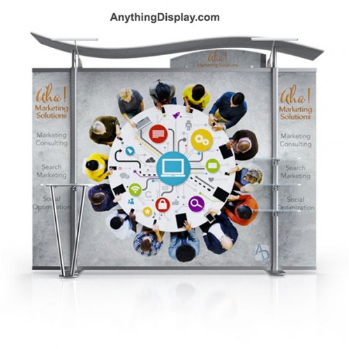 Hybrid Modular Booth 10ft Trade Show Straight Fabric Wings Package