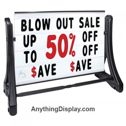 Outdoor Sidewalk Sign 29″ x 42″ - Rolling Sign Base with Blank Panel
