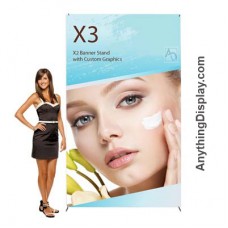 X Banner Stand Display with 59” x 98” Printed Graphic X3 