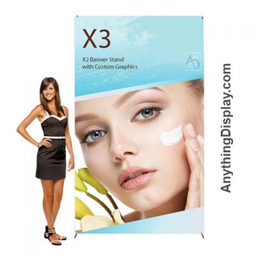 One Choice X Banner Stand 24 x 62 - Full Custom Graphics with Stands - 5 Pack 