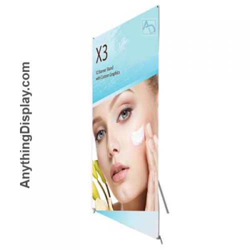 X Banner Stand Display with 59” x 98” Printed Graphic X3 