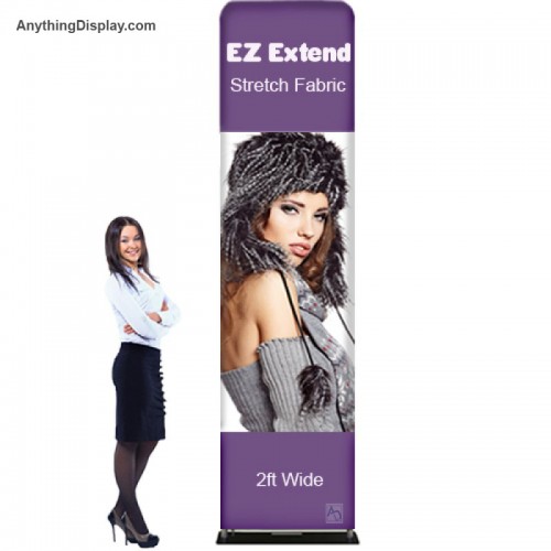 EZ Extends Banner Stand 2'w x  5' or 6' tall with Stretch Fabric