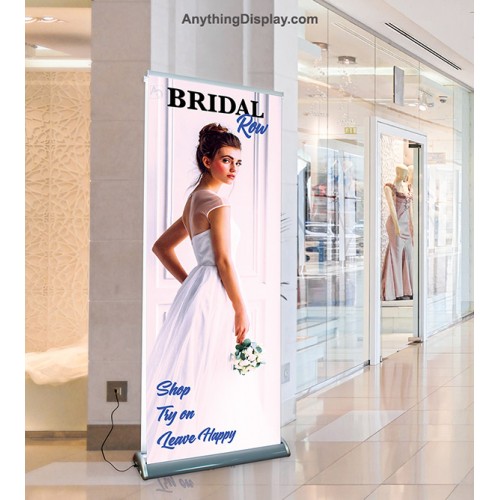 Illumistand  - Double Sided Retractable LED Light Up Banner Stand 34in