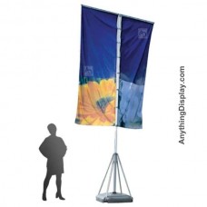 Flagpole Telescopic Banner Stand Double Flags Empire 17 ft Tall Flag