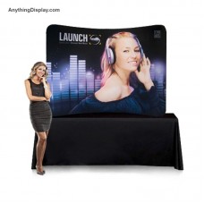 EZ Tube Tabletop Display 8ft wide Curved Booth with Stretch Fabric