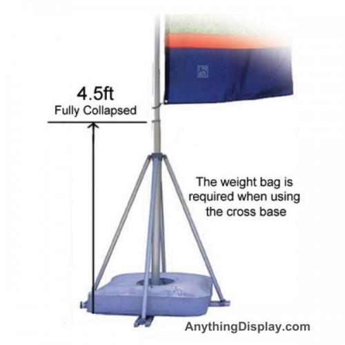 Flagpole Telescopic Banner Stand Double Flags Empire 17 ft Tall Flag