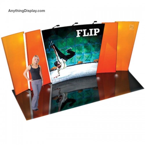 Stretch Fabric Display 20ft wide Flip and Spin Kit 1 Backwall Display