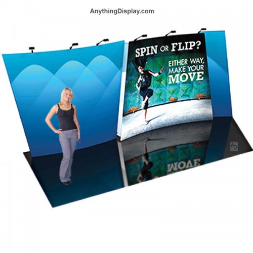Stretch Fabric Display 20ft wide Flip and Spin Kit 3 Backwall Display