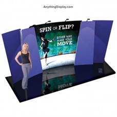 Stretch Fabric Display 20ft wide Flip and Spin Kit 4 Backwall Display