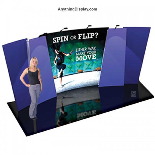 Stretch Fabric Display 20ft wide Flip and Spin Kit 4 Backwall Display