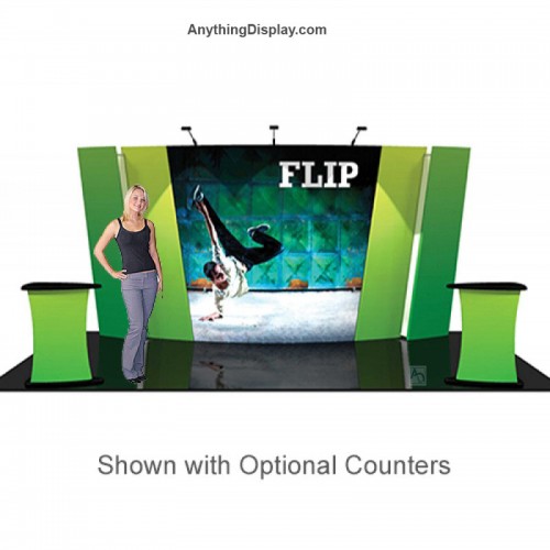 Stretch Fabric Display 20ft wide Flip and Spin Kit 2 Backwall Display