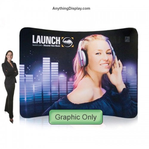 EZ Tube Display 10ft wide Curved Booth with Stretch Graphic Fast Turn