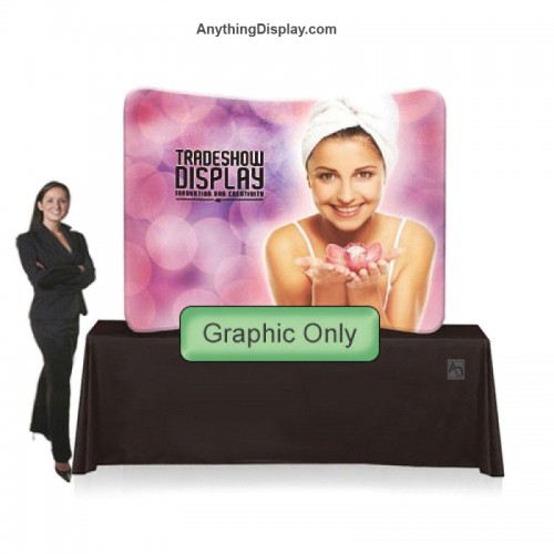 EZ Tube Tabletop Display 6ft wide Curved with Stretch Fabric Graphic