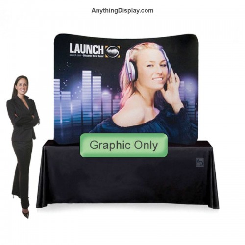 EZ Tube Tabletop Display 8ft wide Curved Booth with Stretch Fabric