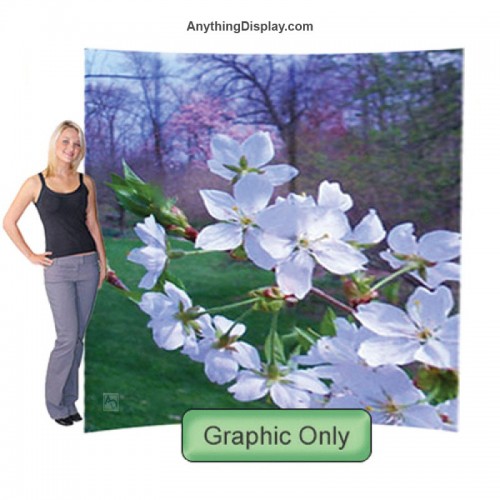 Tension Fabric Display with Printed Graphic Hopup 8 foot wide Curved