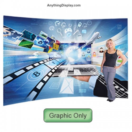 Stretch Fabric Pop Up Displays 12ft wide Curved Booth with Graphic