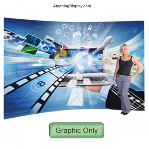 Stretch Fabric Pop Up Displays 12ft wide Curved Booth with Graphic