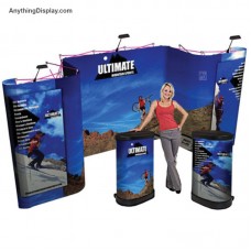 Horseshoe Trade Show Pop Up Booth Display Coyote 16 ft wide Deluxe Kit