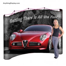 Pop Up Display Coyote Curved 10ft wide x 7h with Printed Graphics