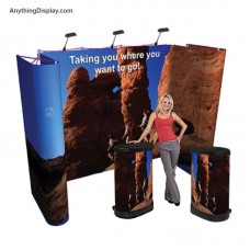 Pop Up Display Horseshoe Expanding Booth Coyote 9ft wide Deluxe Kit