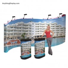 Serpentine Trade Show Pop Up Display Coyote 18 ft wide - Deluxe Kit