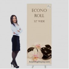 33.5 x 80 in. Econoroll Retractable Banner Silver Stand (Graphic Package)