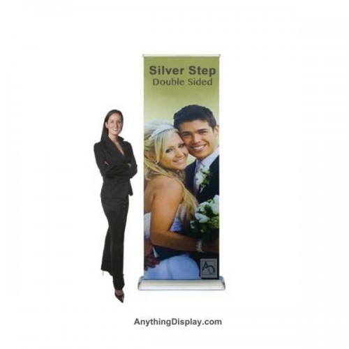 Double Sided Retractable Banner Stand Double Step 24w Stand Up Banner