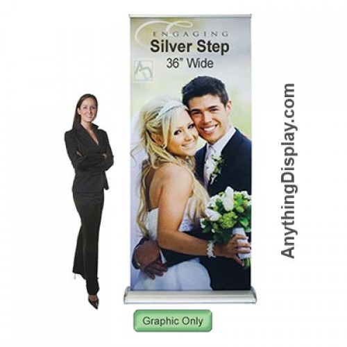 Double Sided Retractable Banner Stand Double Step 36w Display