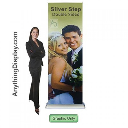 Double Sided 24w Retractable Double Step Banner Stand