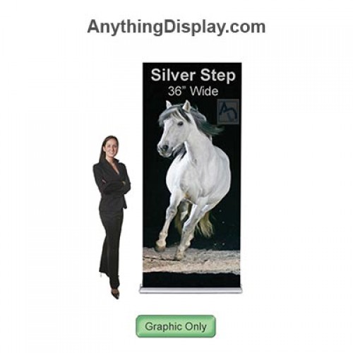 Retractable Banner Stand Silverstep 36in wide Advertising Display 