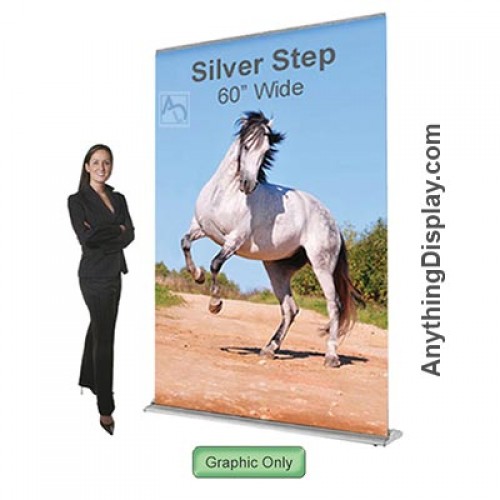 5 foot wide Silverstep Retractable Banner Stand 