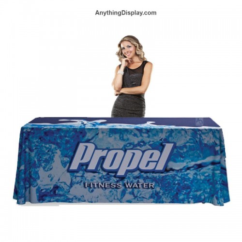 Tradeshow Table Throw 6ft Open Back Table Cover Printed Full Color