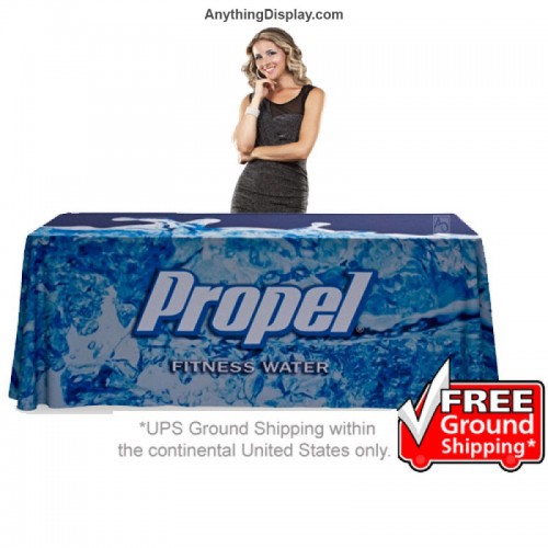 Tradeshow Table Throw 6ft Table Cover 4 Sided Printed Full Color